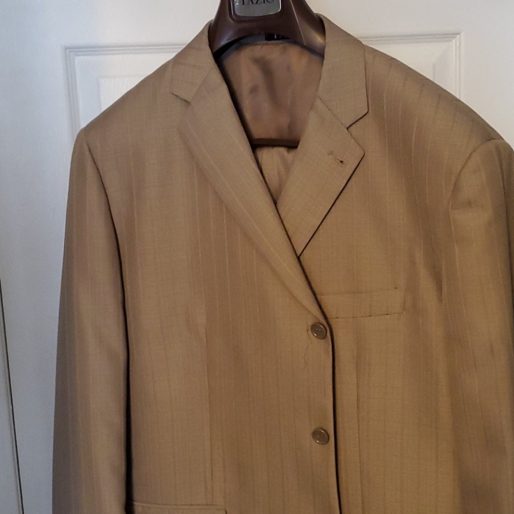 Brown pinstripe suit